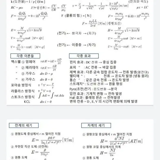 전기산업기사 필기핵심정리본 판매합니다