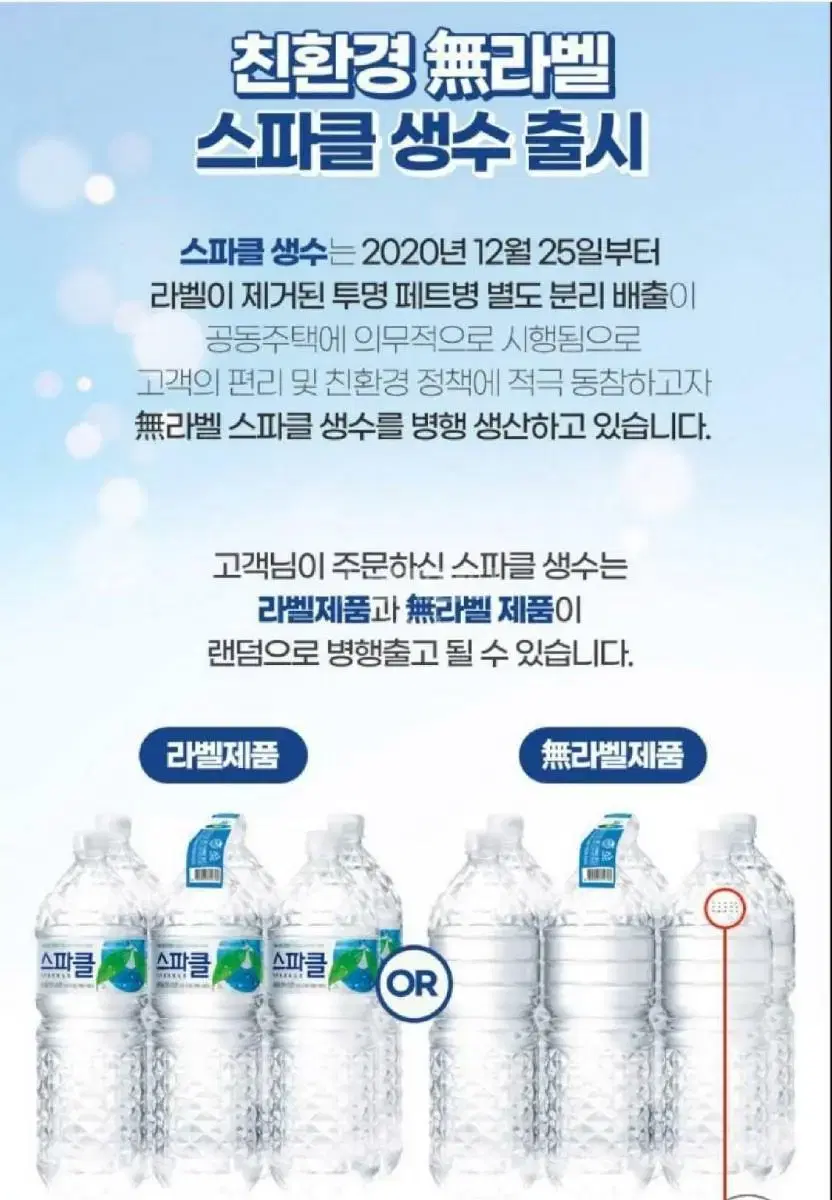 할인~스파클 생수 500ml x 80