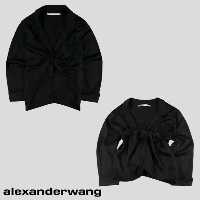 ALEXANDER WANG 알렉산더왕 블랙 모노그램 새틴 나일론 혼방 Y