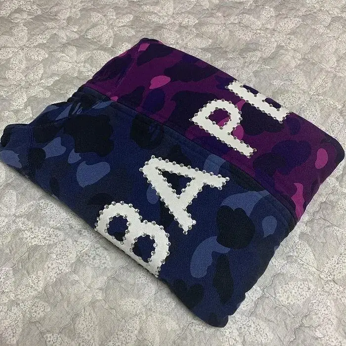 BAPE 1st 스왈로브스키 파보 반반카모 풀오버 집업후드