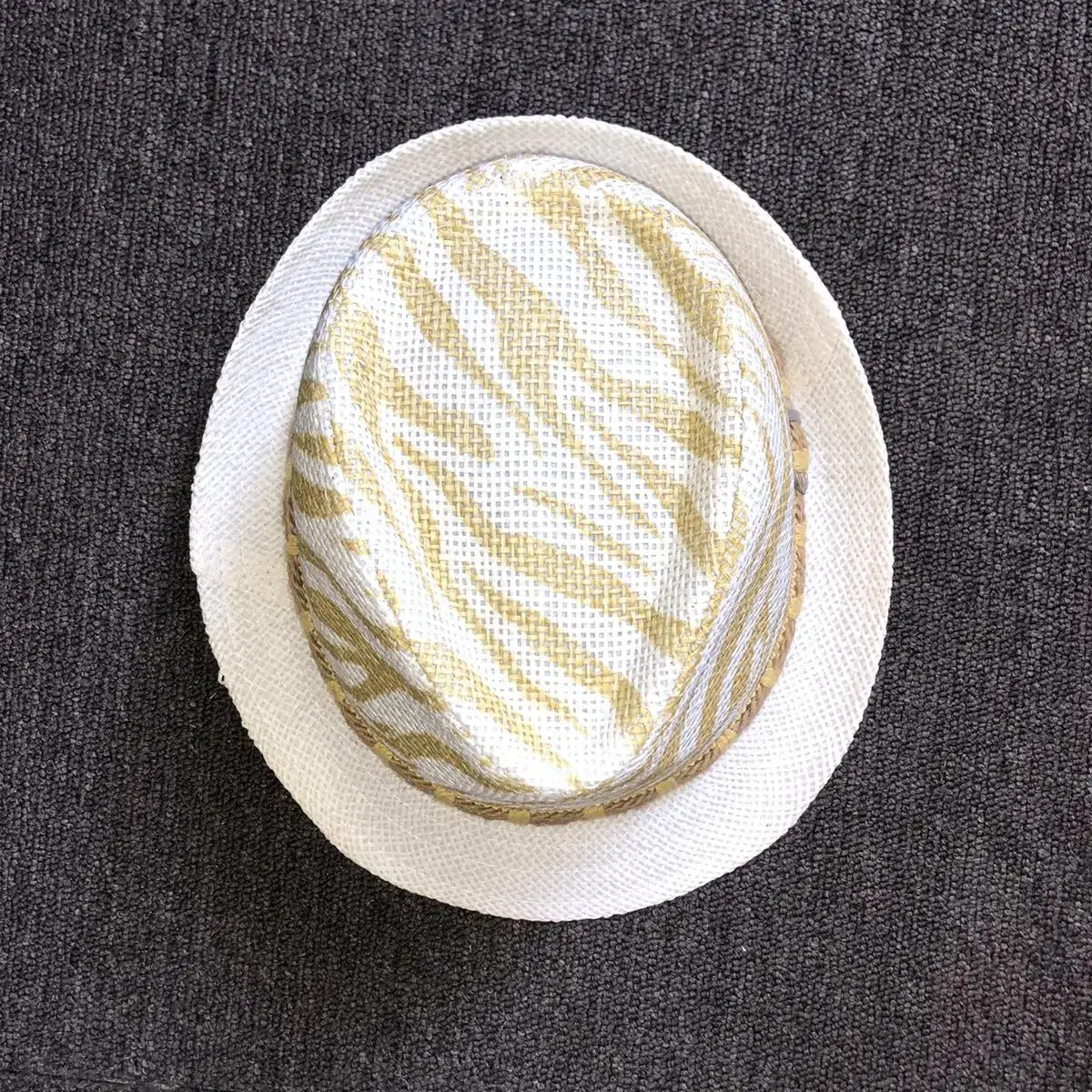 Vintage Paper yellow zebra belt fedora