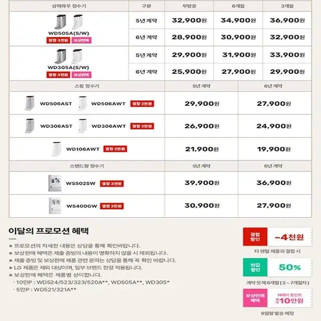 월38,900원 LG 냉온정수기 퓨리케어 음성인식 화이트 필터배송  렌탈