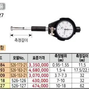 실린더게이지 극소구경용 526-127