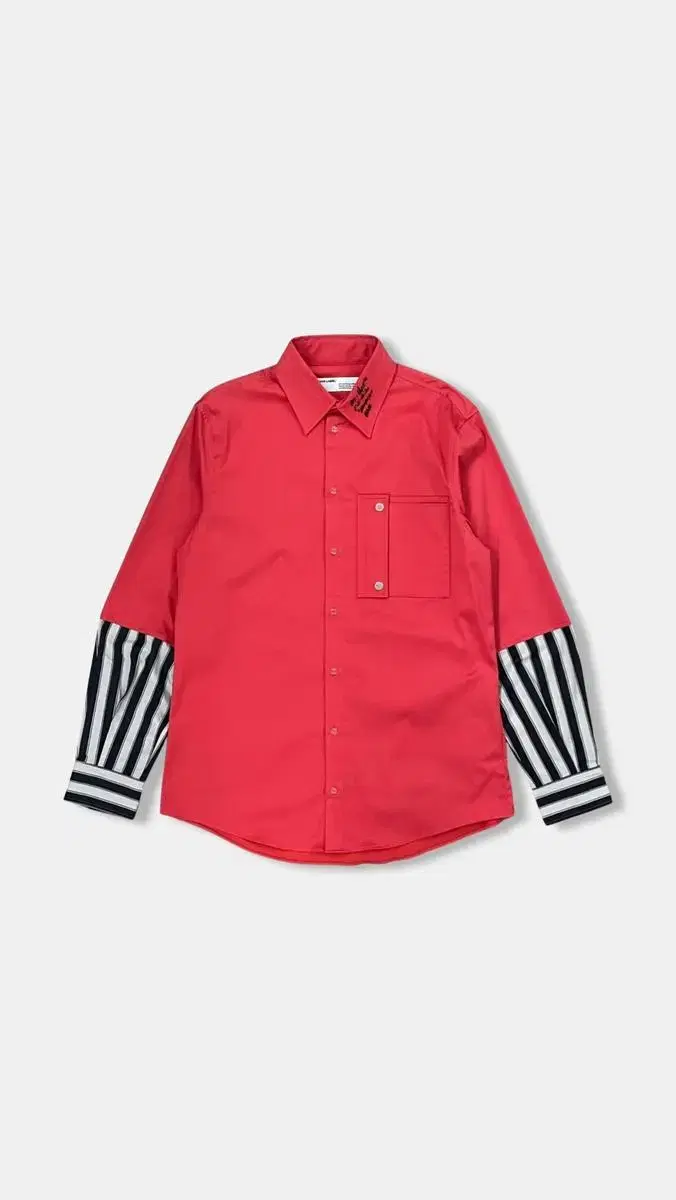 (L) RED DOUBLE shirt in off-white