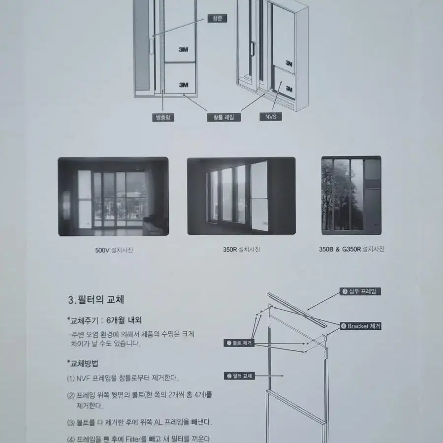 3M 자연환기필터시스템 베란다 창문필터 자연공기순환