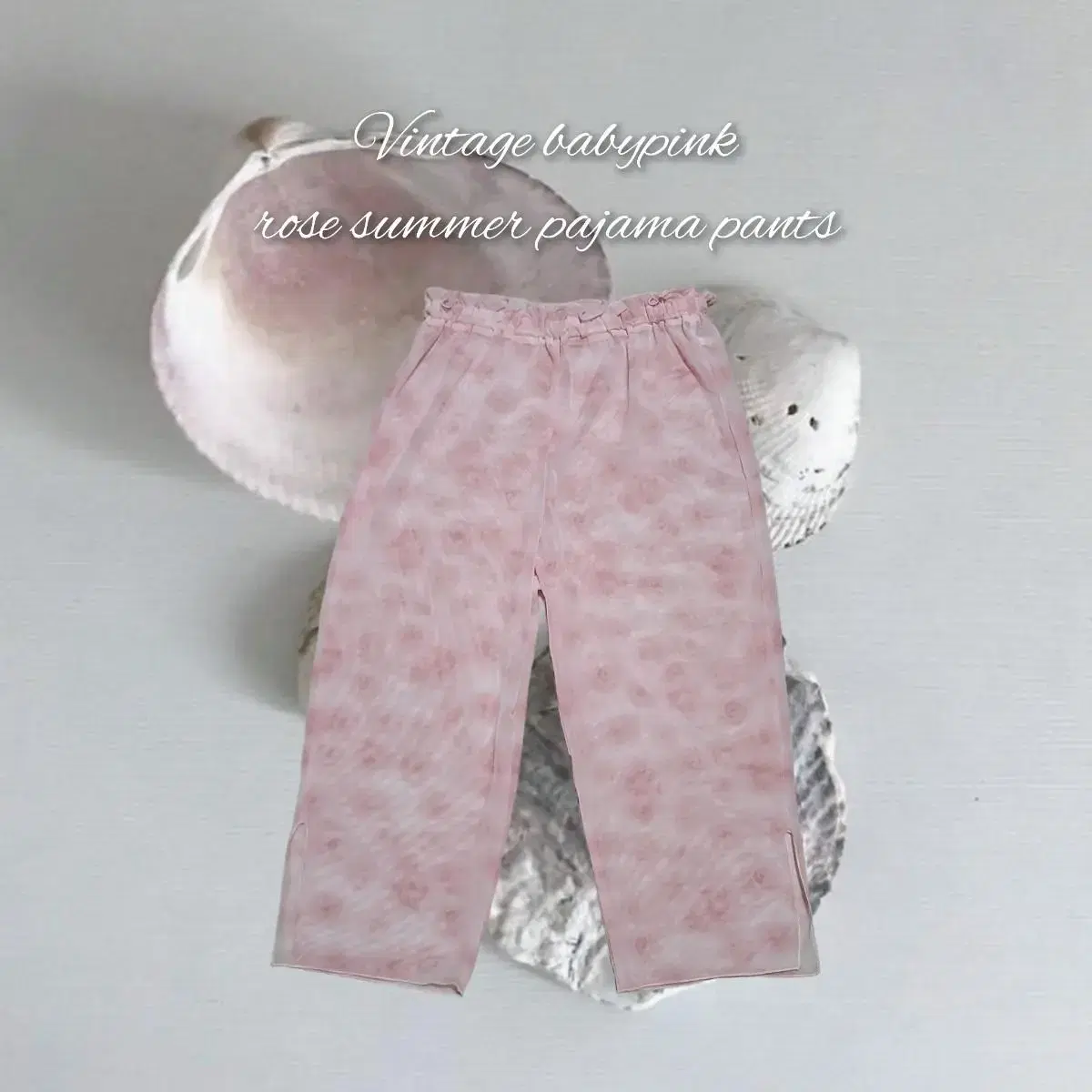 Vintage babypink rose summer pajama pant