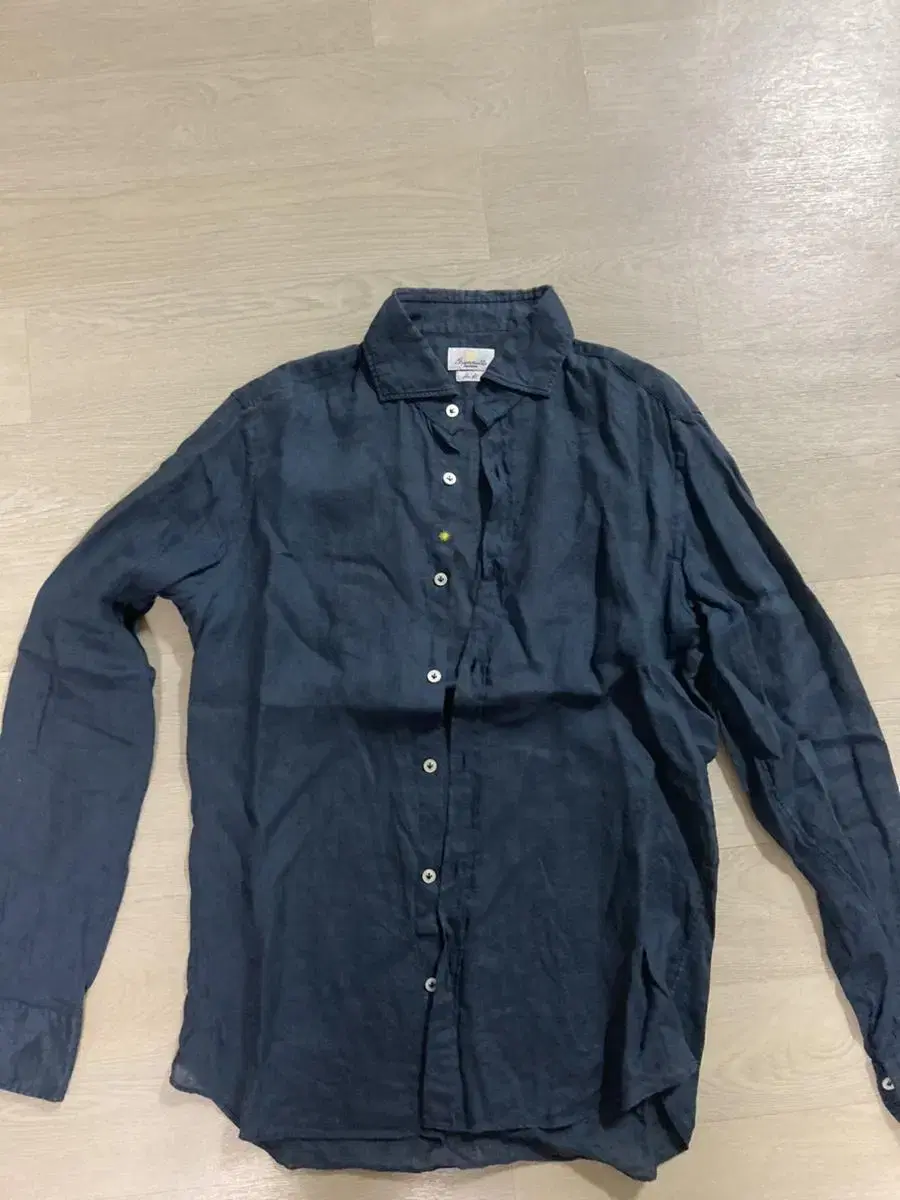 Jia Netto Dark Navy Linen Shirt Size 40