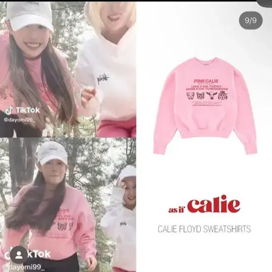 에즈이프캘리 동물 맨투맨 calie floyd sweatshirt pin