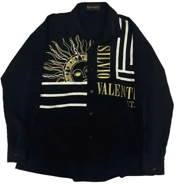 SILVIO VALENTINO Valentino Big Logo Pointed Shirt(L)