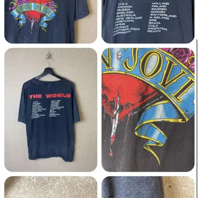 bon jovi the world tour 1989티셔츠