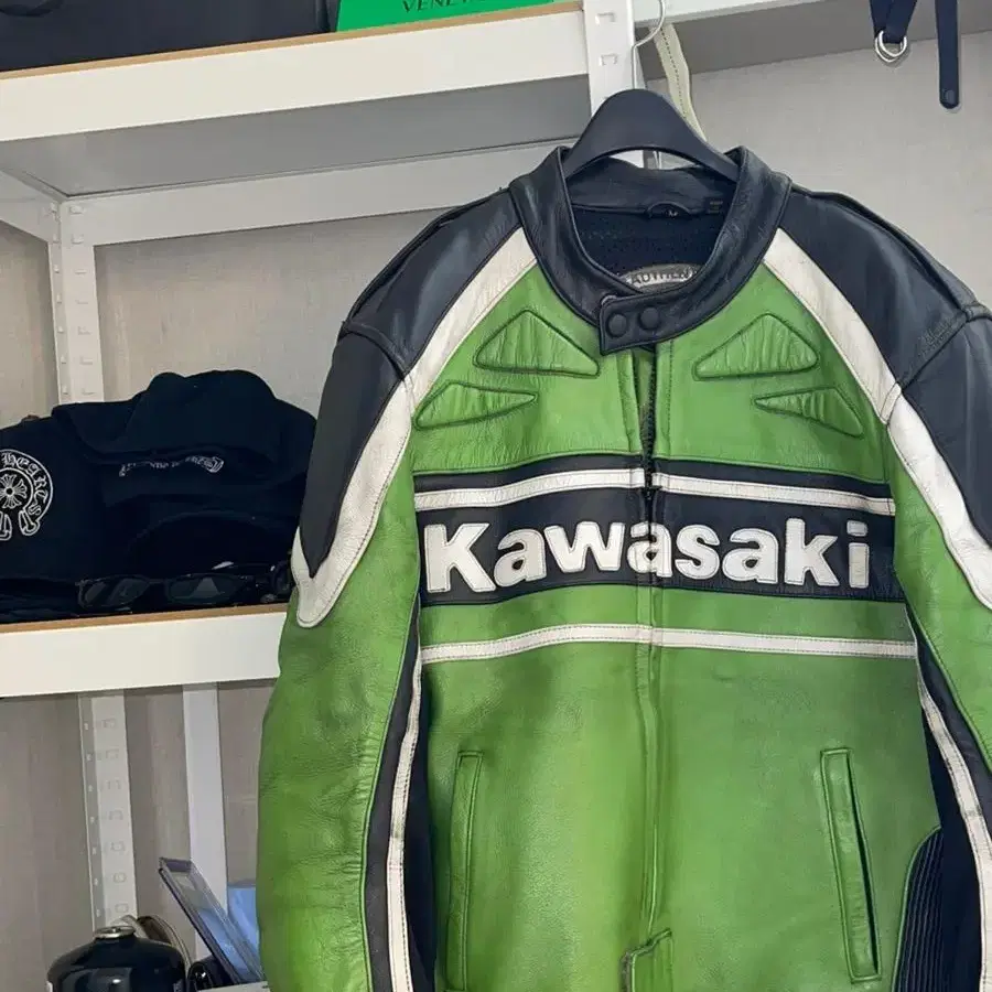 올드 빈티지 가와사키 레더자켓 kawasaki