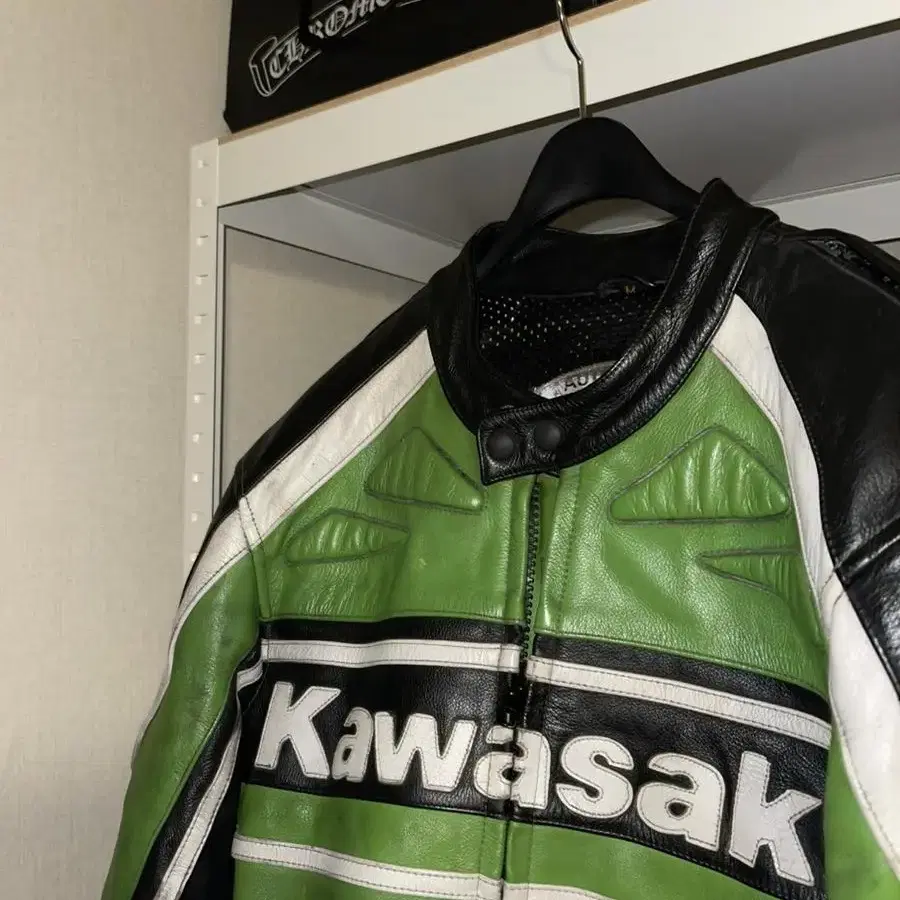 올드 빈티지 가와사키 레더자켓 kawasaki