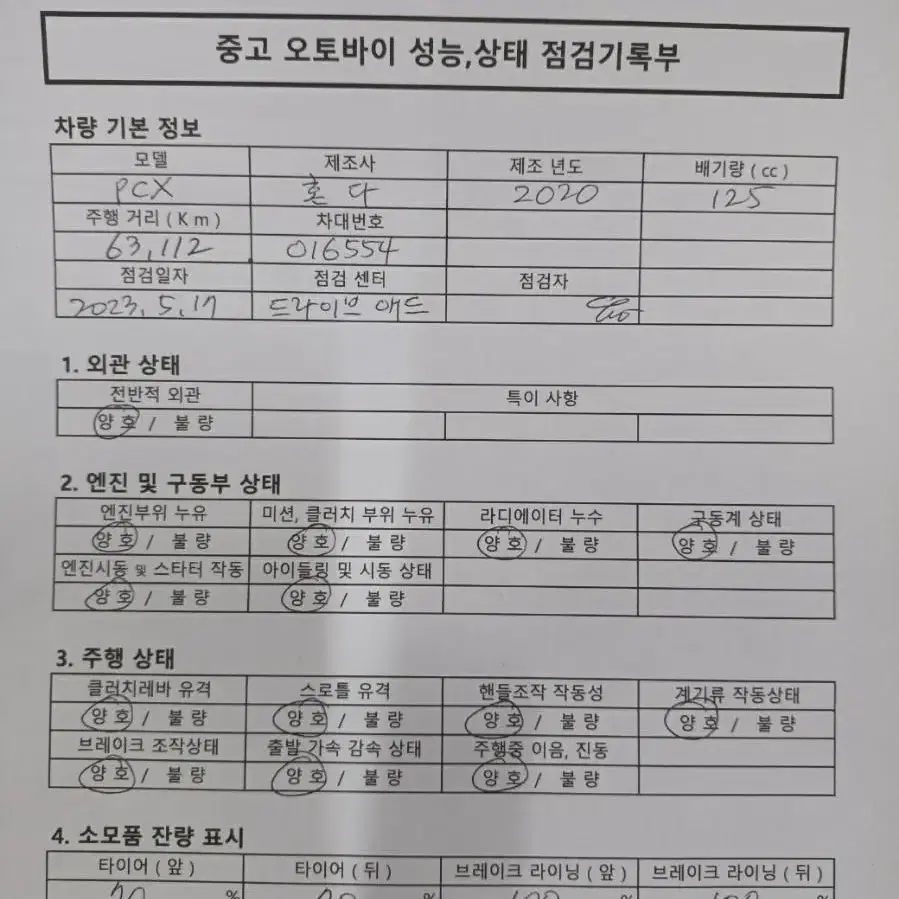 드라이브애드/DA-079/혼다/pcx125/20년식/자체할부