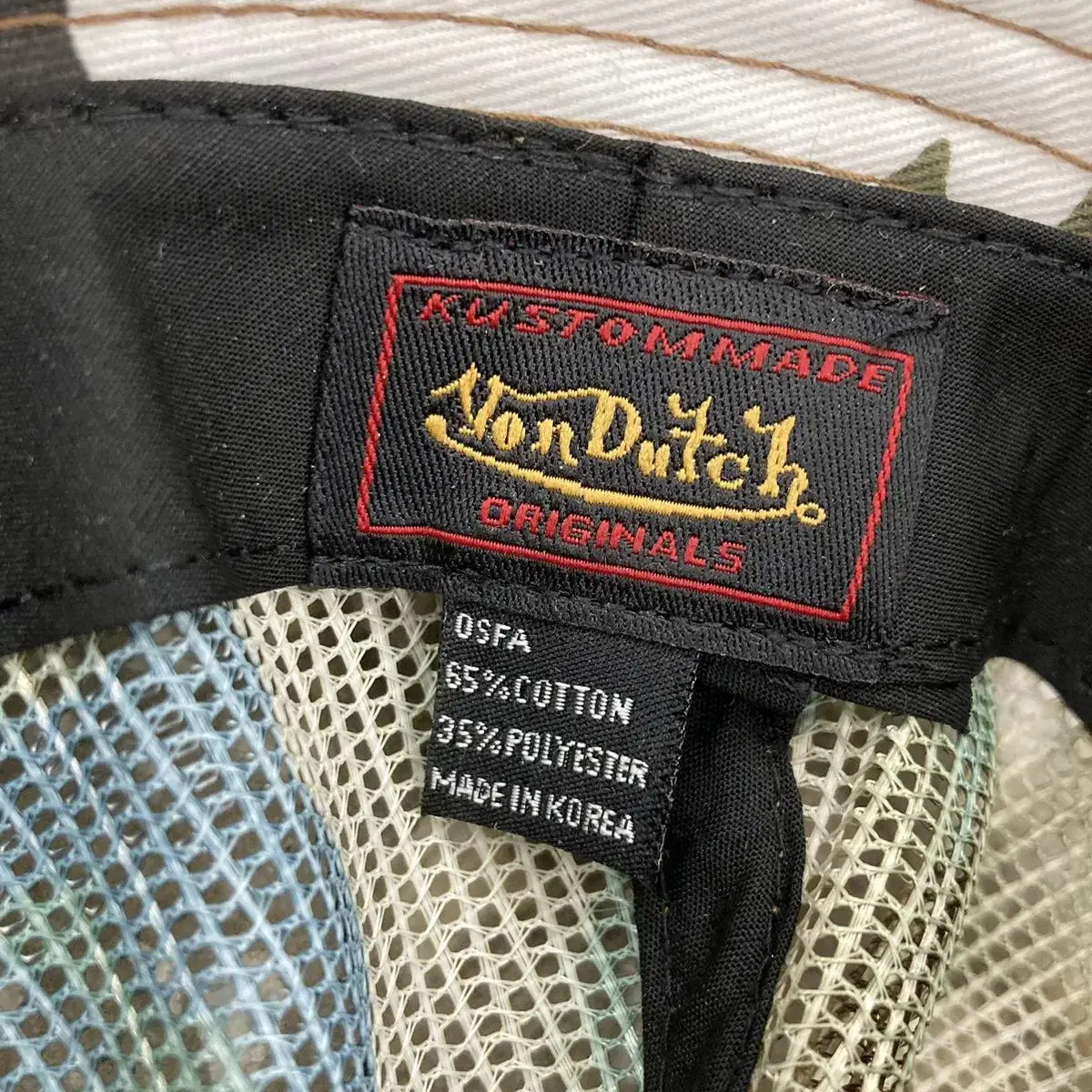 Von Dutch 본더치 빈티지 카모플라쥬 버킷햇