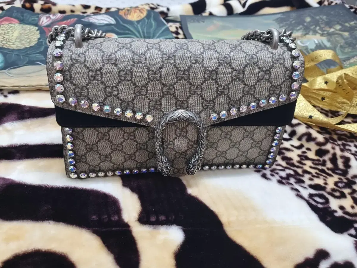 Gucci Dionysus Cubic Velvet Small Chain Bag