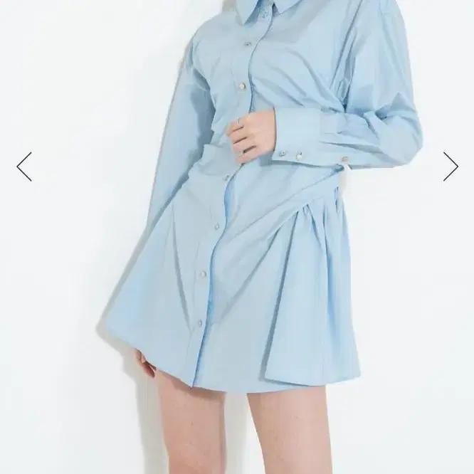 코디너리 shirring waist mini shirt dress 미착용