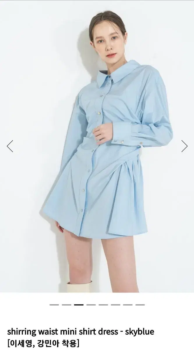 코디너리 shirring waist mini shirt dress 미착용