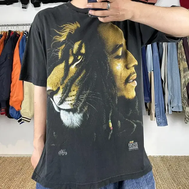 (배송비포함) 1997s Bob marley 밥말리 아트워크 티셔츠