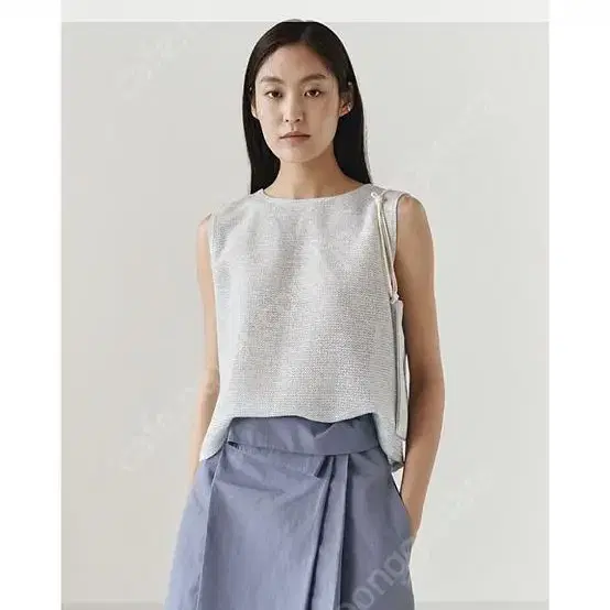 오스더 SLEEVELESS KNIT, PINTUCK WRAP SKIRT