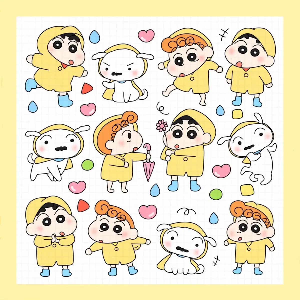 Crayon Shin-chan Raincoat Instagram | DAKU | Anime | In-cut | Sticker