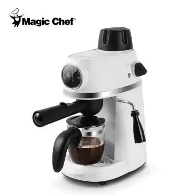 (NEW) Magic Chef Espresso Machine MECM-X350W White Retro Design