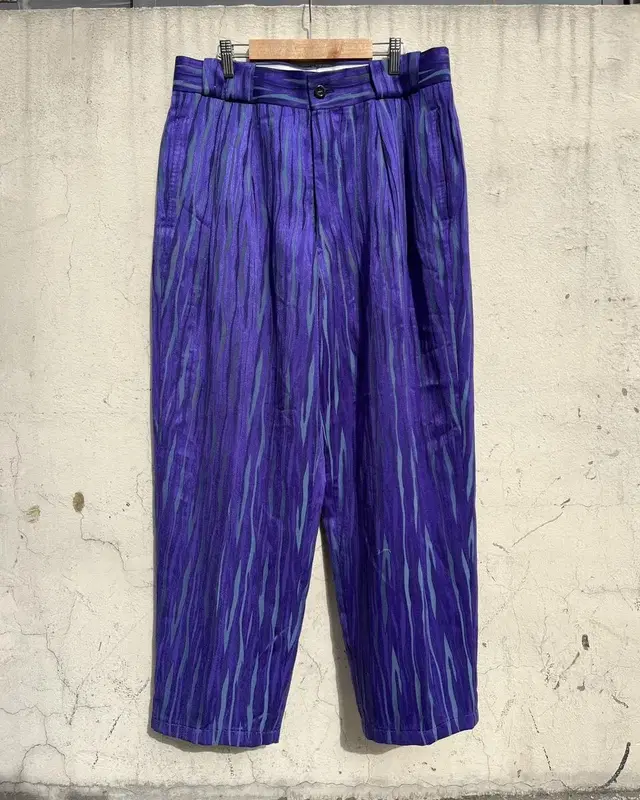 1990s bark pattern purple 2tuck pants