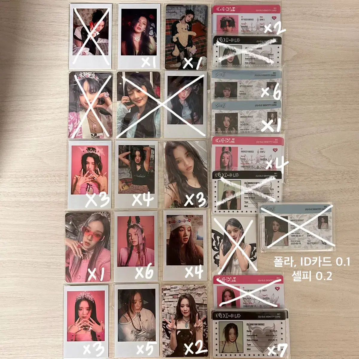 Gidles idle I feel album photocard miyeon minnie soyeon yuqi shuhua