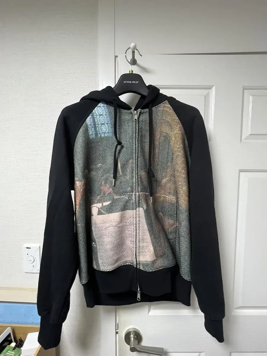 [M]Afterpray Printed Panel Hood Zip Up