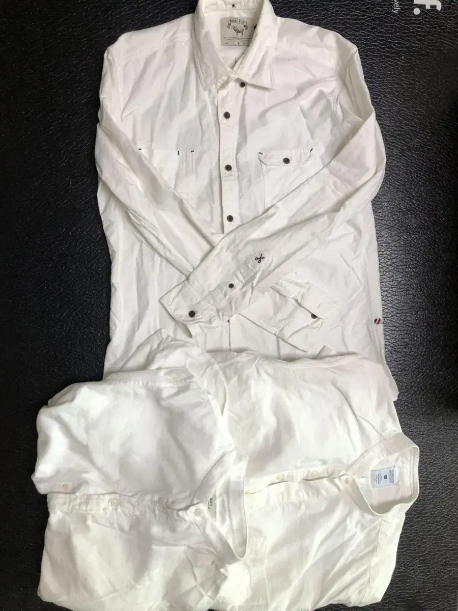 Bulk of men's white casual shirts (3) + sweaters (2) + diesel shirt (included)