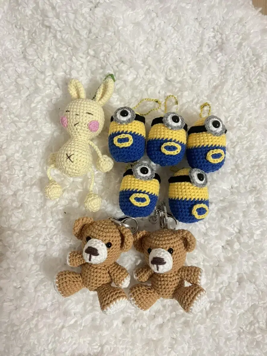 Minion Knitting Keyring