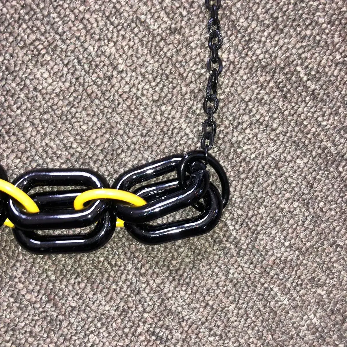 Vintage Yellow block chain necklace