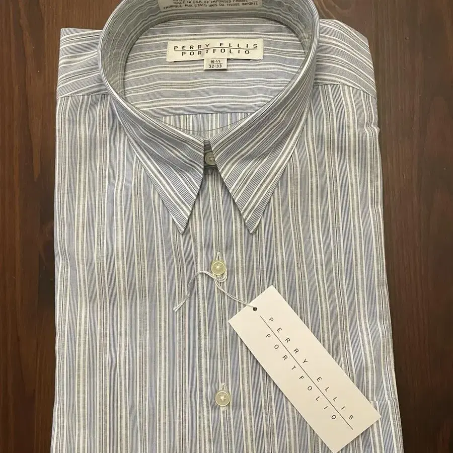 Perry Ellis  스트라이프셔츠 새상품 목16 1/2인치