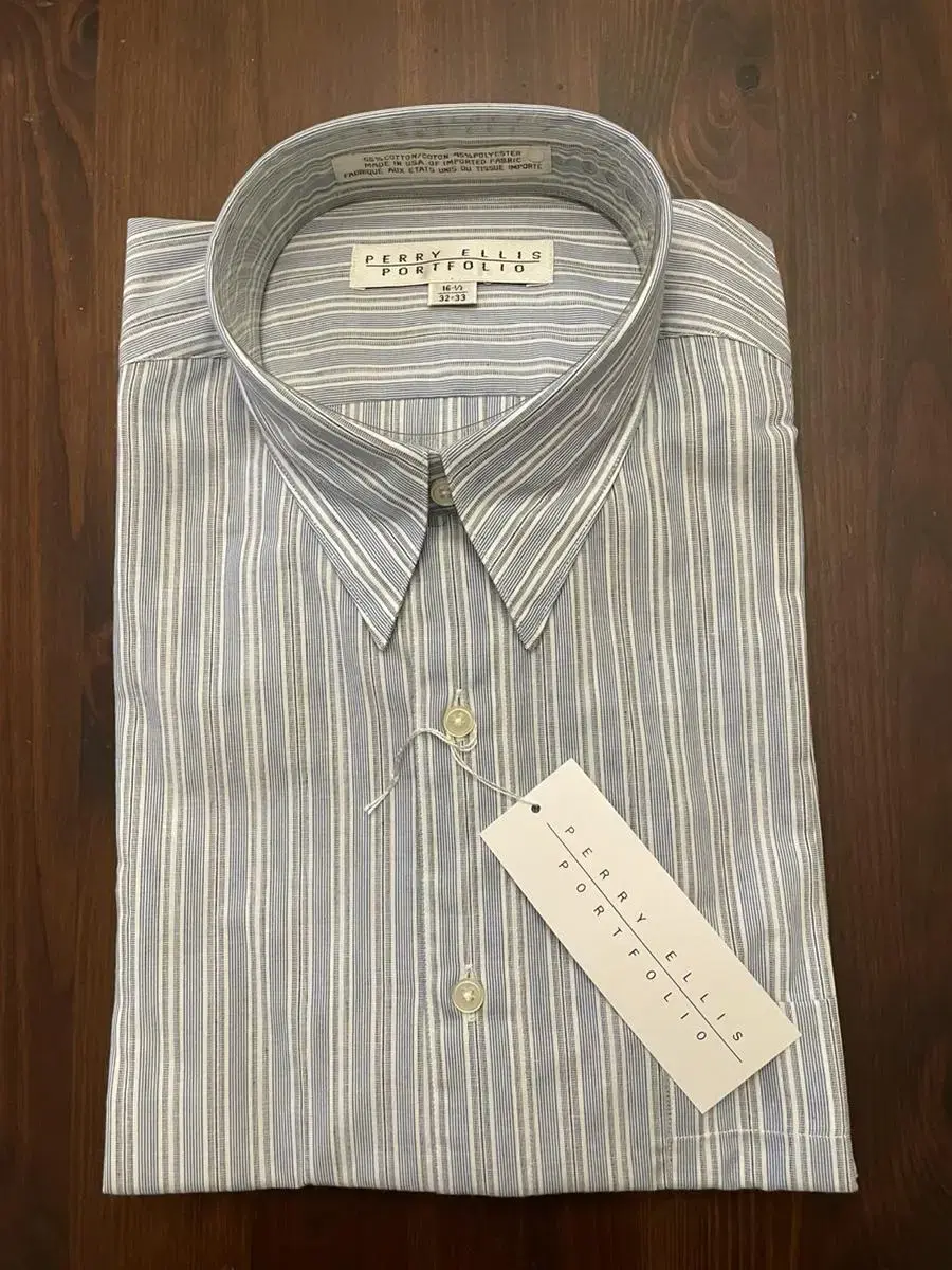 Perry Ellis  스트라이프셔츠 새상품 목16 1/2인치