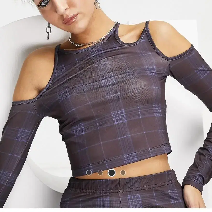 ASOS COLLUSION cut out check crop top