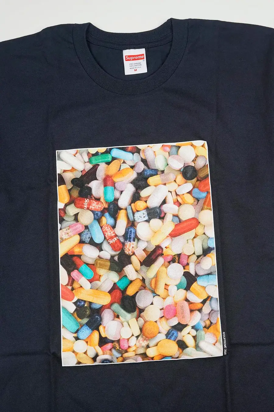 Supreme PILLS 短袖T恤 海军蓝 FW20T30