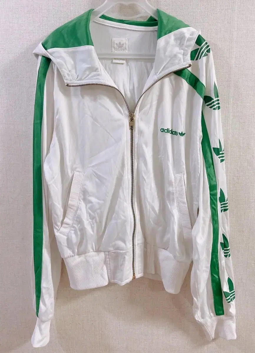 Adidas White grass white green hoodie zip-up jersey track top zip-up chuu