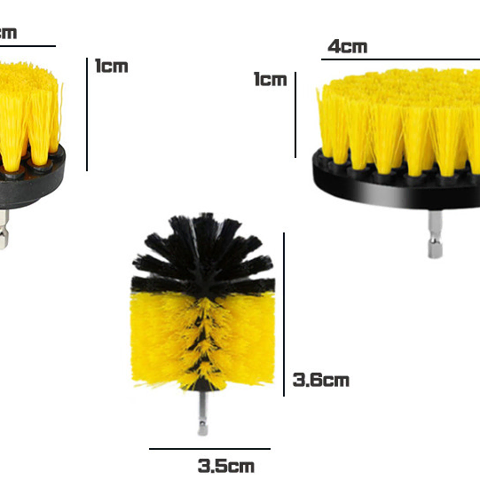 화장실 타일 타이어 러그 강력한 세정 전동드릴 브러쉬3종세트