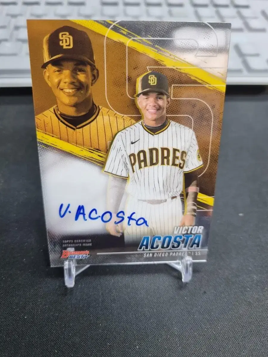 21 Tops Bowman Best Victor Acosta Autographed On-Off-Auto Baseball Card
