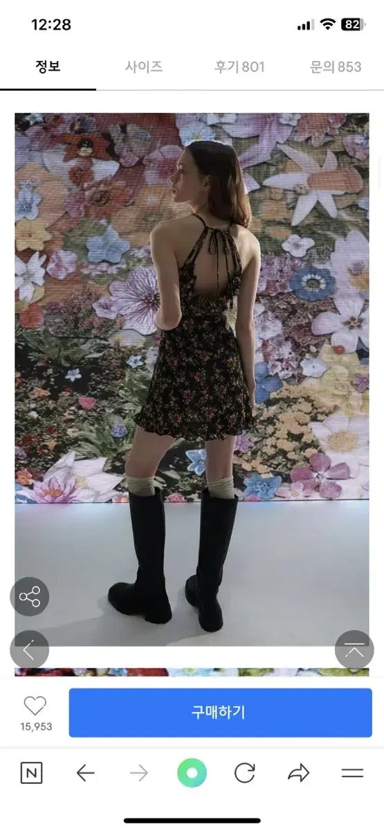 (New Product) ONE PIECE Flower Pattern ONEPIECE. Black. S