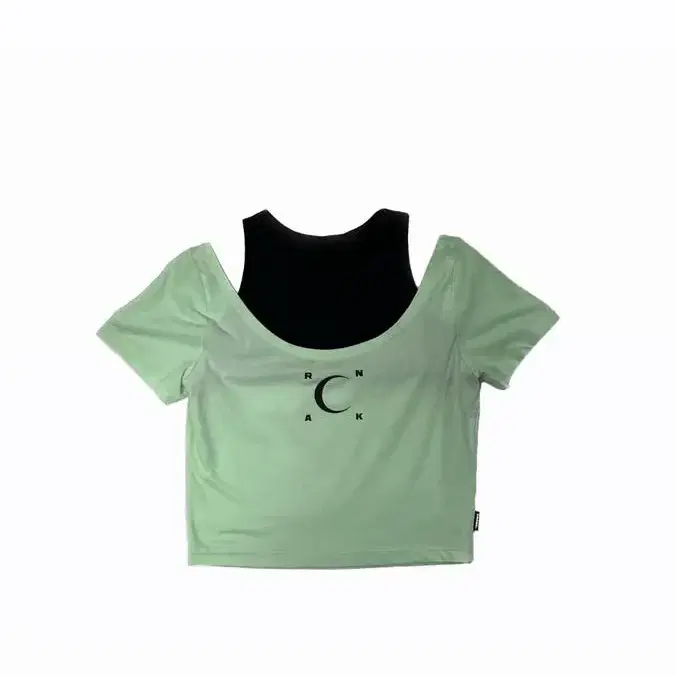 crank mint layered crop T