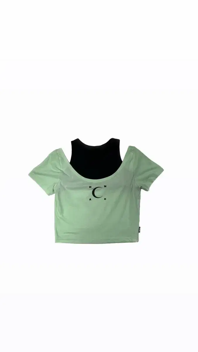 crank mint layered crop T