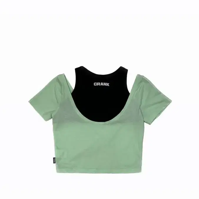 crank mint layered crop T