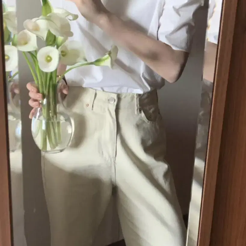 위드아웃썸머 pear cotton pants_butter (m)