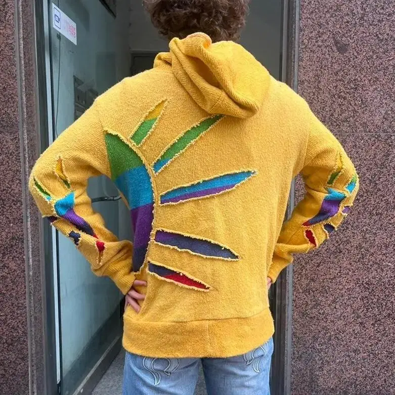 vintage ethnic sun zip up hoodie