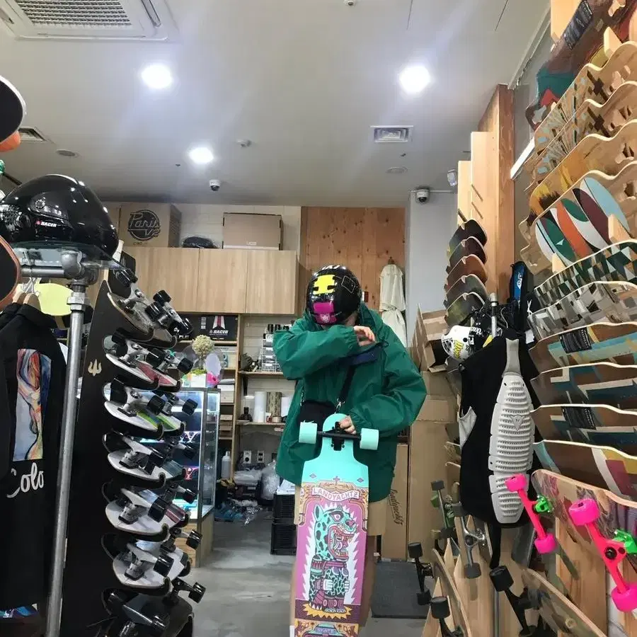 정품 랜디야츠 롱 스케이트보드+고급 헬멧 Landyachtz Drop C