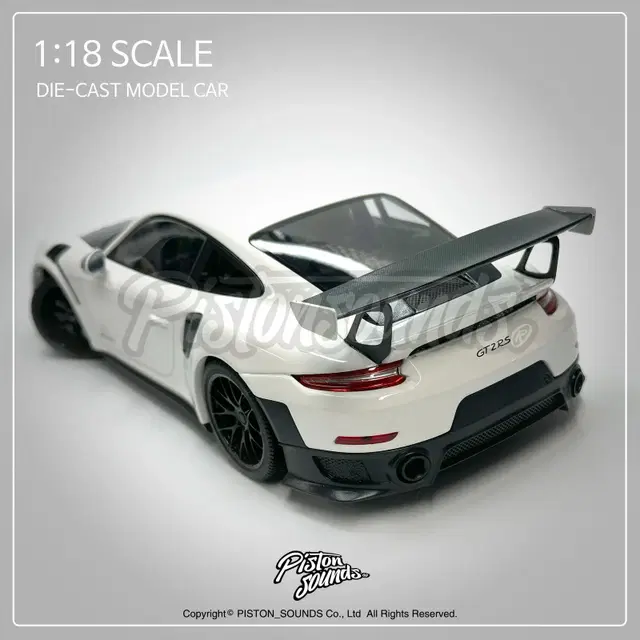 1:18 스케일 포르쉐 991.2 GT2 RS 바이사흐 화이트 다이캐스트