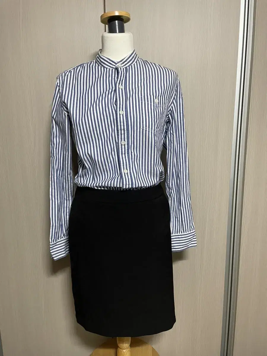 Striped Shirt Long Sleeve Shirt (Size 95) Women's Shirts Office Wear