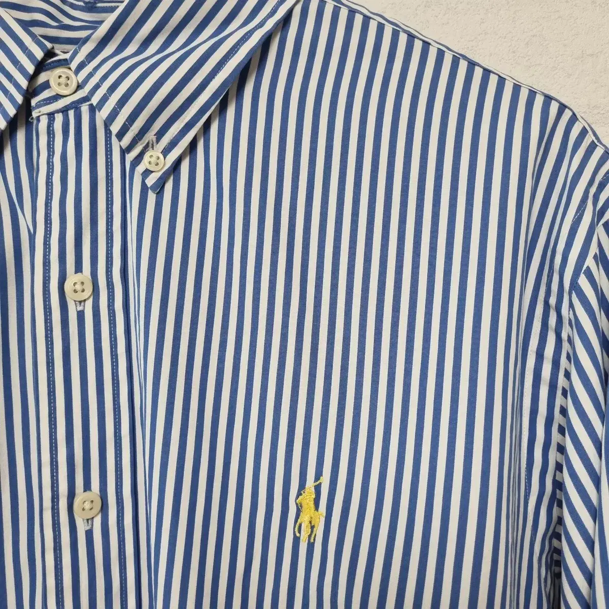 "Polo Stripe Long Sleeve Shirt" [XL]