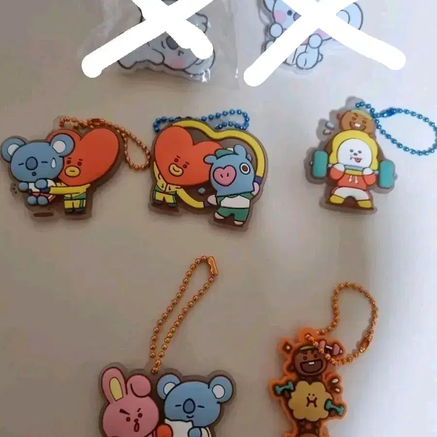 BT21 키링 참. 일본 랜덤 키링. 집게