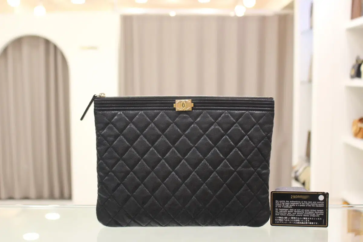 Chanel Caviar Boy Clutch New Medium A84406 Department Store Buy B+ grade